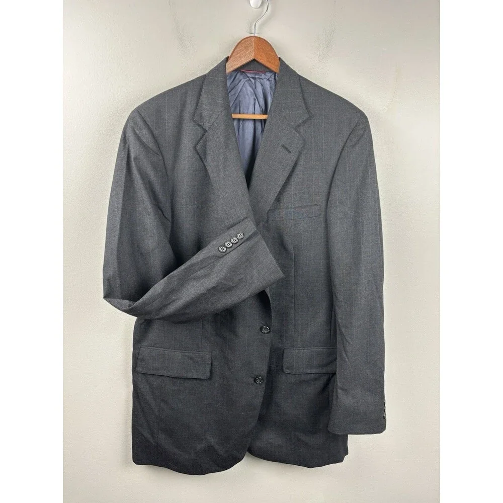 Jos. A. Bank Executive Suit Men's 46L Gray Pinstripe 100% Wool 2-Button